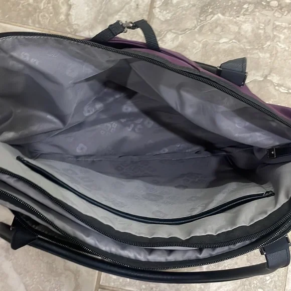 Samsonite Jordyn Laptop Tote Bag‎ Briefcase Purple Black Padded Laptop Pocket - Picture 12 of 15